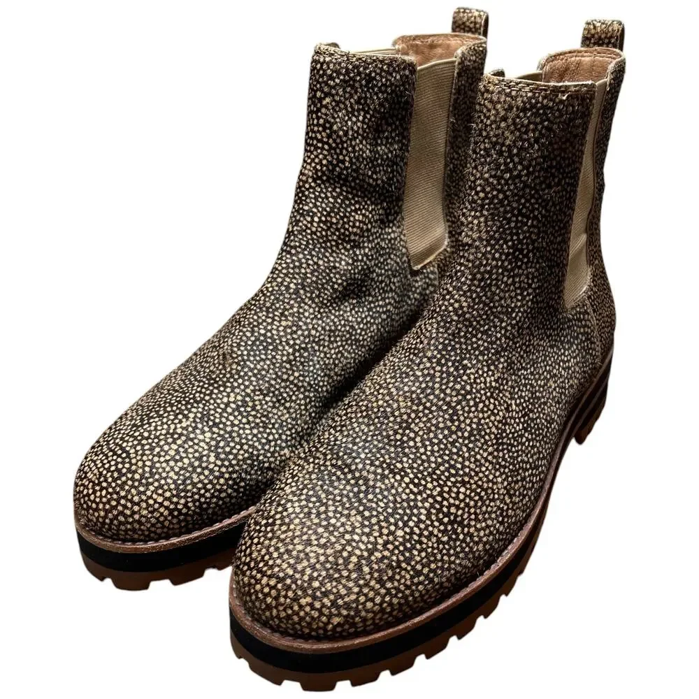 MADEWELL The Ivy Chelsea Women's Size 9.5 Boot Mini Dot Calf Hair Lug Sole MA427